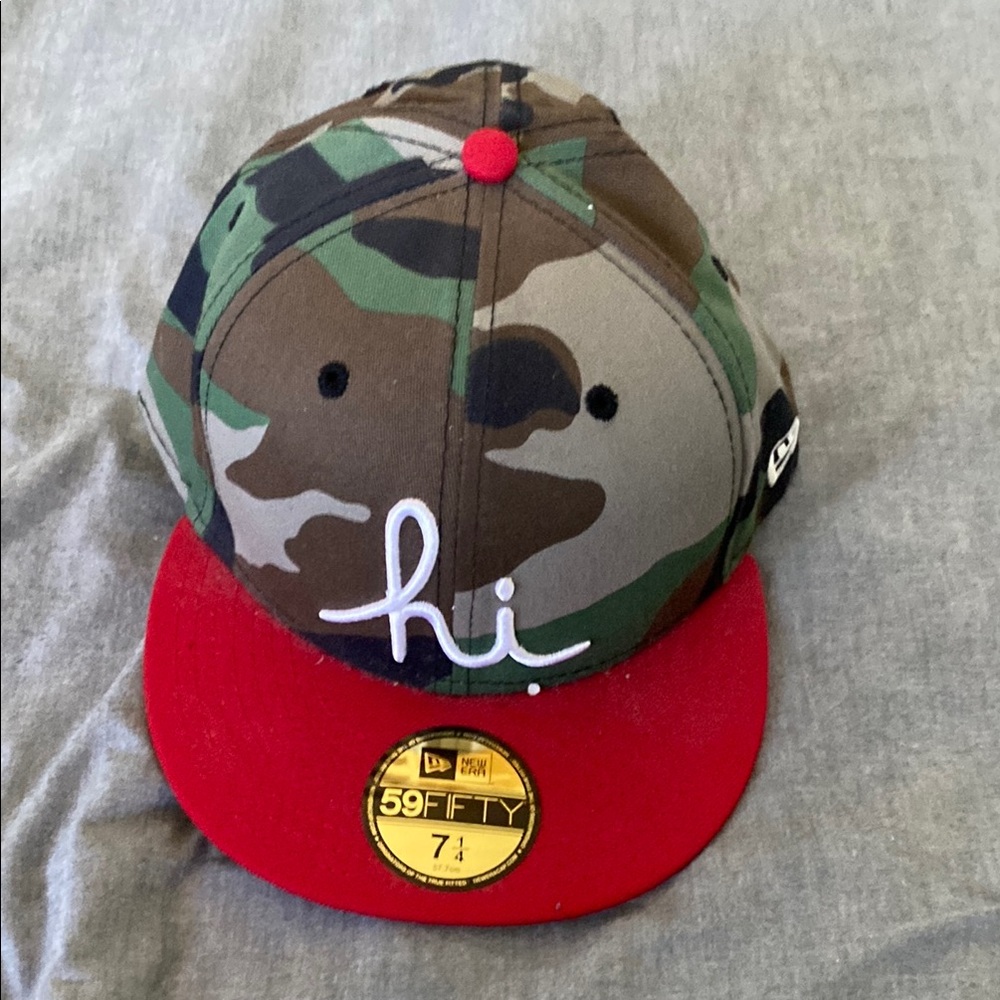 New Era Camo and Red Cap
